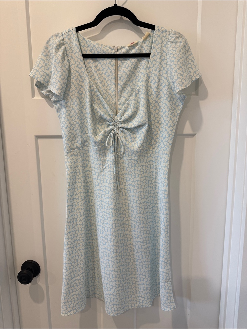 Levi's Light Blue Floral Tie-Front Mini Dress